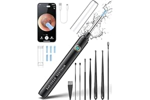DEETOK Ear Wax Removal, Ear Cleaner with Camera, Ear Wax Removal Kit with 1080P, Ear Camera Otoscope with Light, Ear Cleaning Kit with Cap for iPhone, iPad, Android Phones