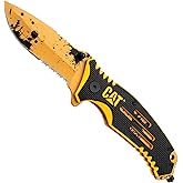 CAT 8-Inch Folding Pocket Knife, G10 Handle, Locking Liner, EDC Outdoor Camping Knife, Tungsten Glass Break - 980646ECT