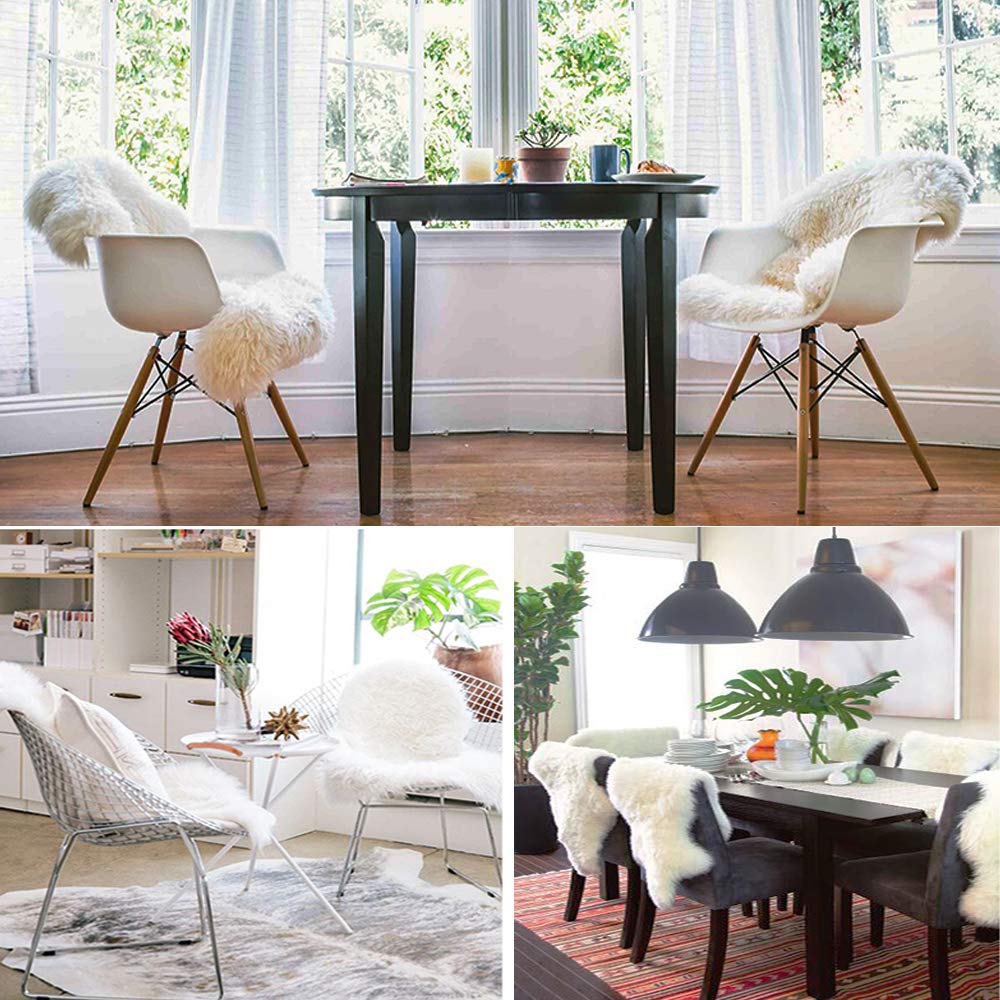 bedee Tapis Mouton Fausse Fourrure, Imitation Moquette Synthetique Belle Doux Poils Longs Décoratif Coussin de Chaise Canapé Tapis Cocooning (70 x 110 cm)