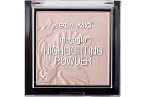 wet n wild MegaGlo Highlighting Powder, Highlighter Makeup, Shimmer Glow, Pink Rose Gold Blossom Glow