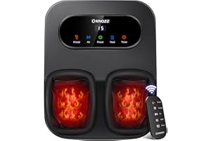 KNQZE Foot Massager with Heat, Shiatsu Foot Massager Machine w/Remote Control & LED Touch Display, Deep Kneading Soothing Heat, Squeeze & Rolling Foot Massage, Fits Feet Up to Men Size 12