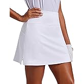 PINSPARK 16" Golf Skorts for Woman High Waisted Tennis Skirts with Pockets Shorts Pickleball Running Athletic Skort Summer