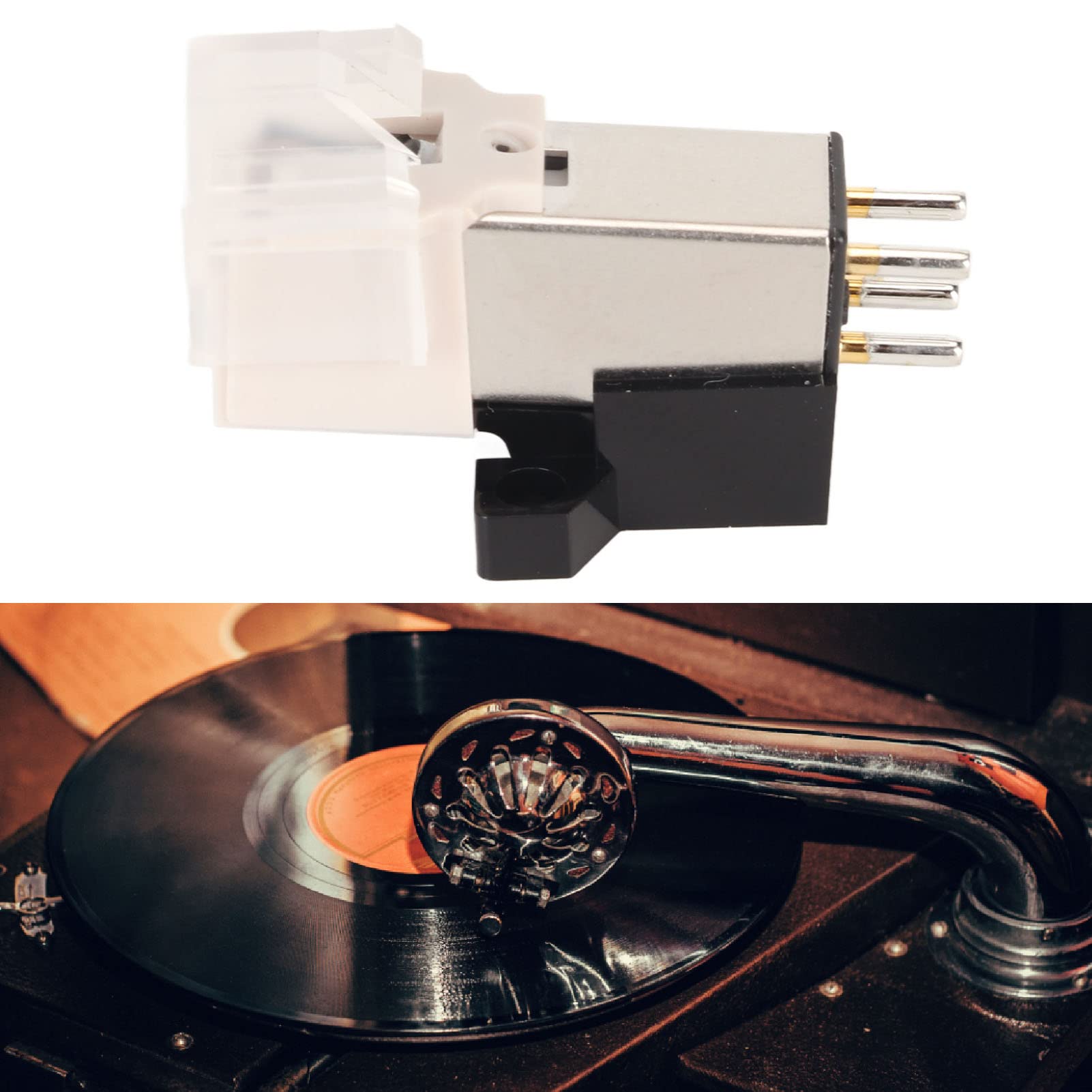AT-3600L Magnetic Cartridge , LP Magnetic Cartridge with LP Needle, High Accuracy Replacement Magnet Turntable Cartridge for Turntable Record Player