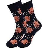 Real Sic Fun Socks for Men and Women - Cozy Cotton Dress Socks with Colorful Designs - Cool, Casual, Seafood Patterned