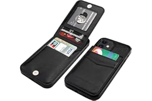 KIHUWEY Compatible with iPhone 12 Compatible with iPhone 12 Pro Case Wallet with Credit Card Holder, Premium Leather Magnetic Clasp Kickstand Heavy Duty Protective Cover 6.1 inch(Black)