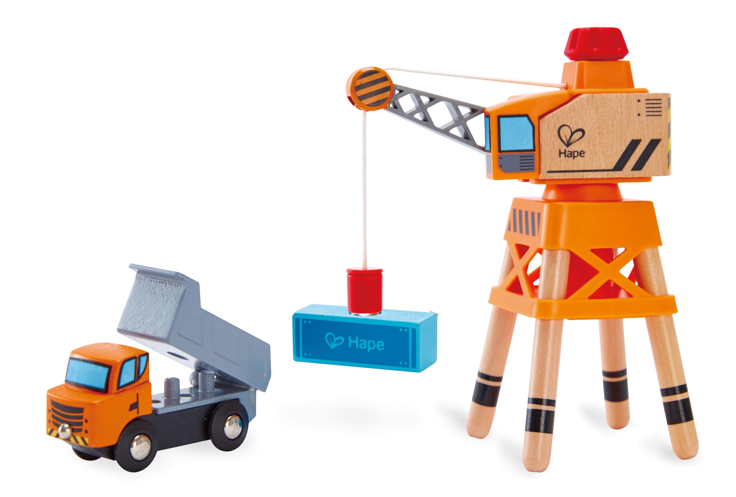 Hape E3715 Large Boom Crane - Wooden Train Track Accessories