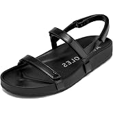 Black Patent Women's Comfortable Footbed Sandal