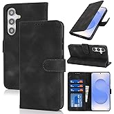 SunYoo for Samsung Galaxy S25 Case Wallet with Card Holder,Galaxy S25 Wallet Case for Men Women,PU Leather Magnetic Buckle Stand Flip Phone Case Cover-Black