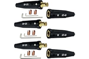 PIDNSROZO 3 Pack LC-40 Welding Leads Quick Connector, Welding Cable Connectors, Male & Female Welding Connectors for Welding Machine Accessories, 1/0 and 2/0 Welding Cable Size Capacity, 350 Amp Max Rating