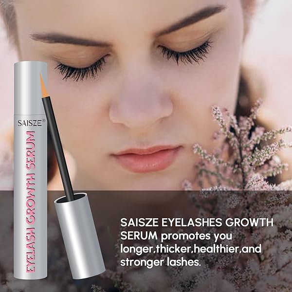 SAISZE EYELASH GROWTH SERUM 2 PCS, EYELASH ENHANCER, LASH EXTENSIONS, BIOTIN EYELASH SERUM, LASH BOOST SERUM FOR LONGER, FULLER AND THICKER LASHES, 2 COUNT X 0.1 FL OZ
