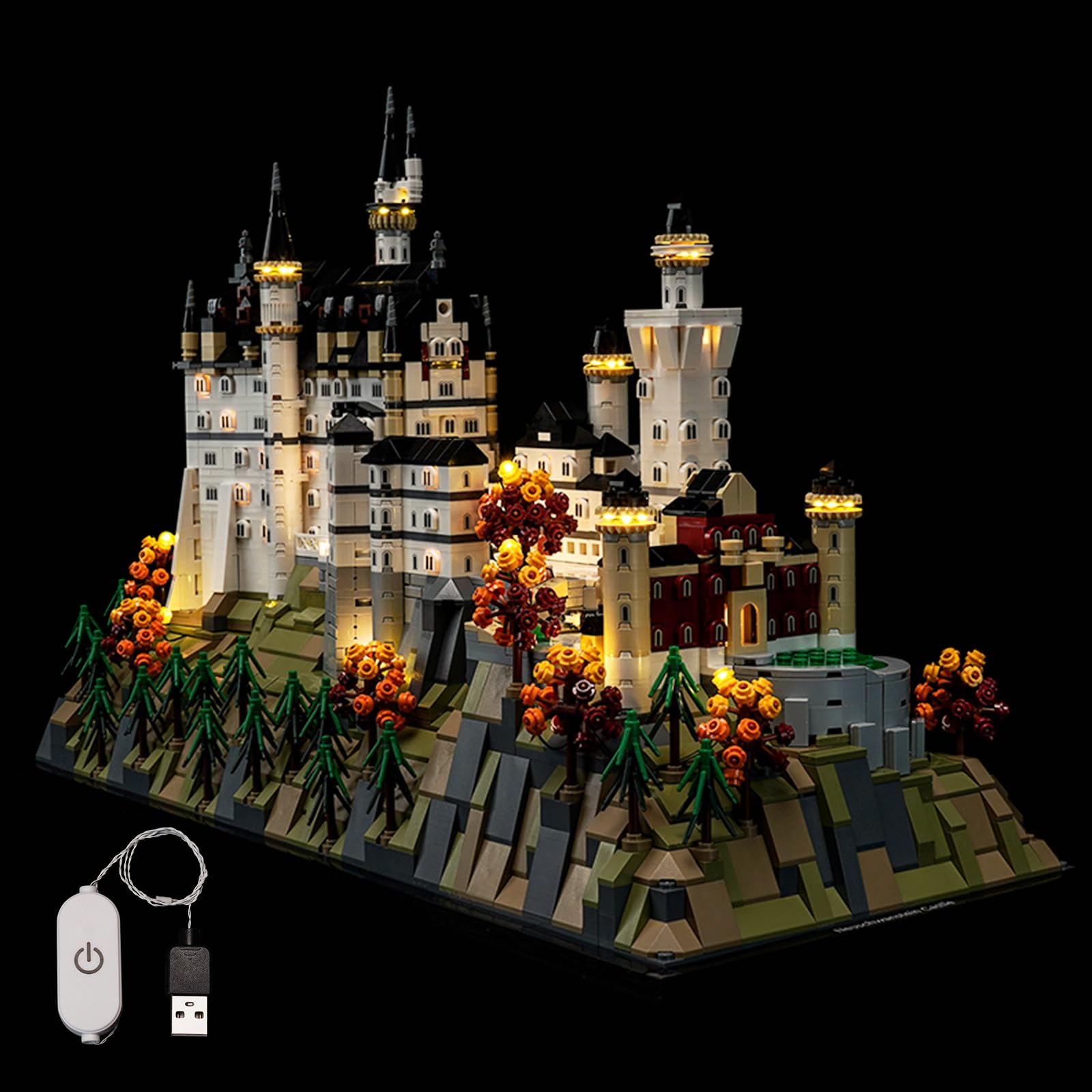 LocoLee Led Light Set Compatible with Lego 21063 Neuschwanstein Castle Led Customized Version Decoration Lighting Kit Compatible with Lego 21063 Building Blocks Model,Only Lights Set,No Model — image 1