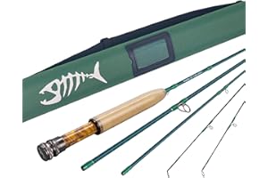 Aventik Stalker Fly Rod 7'6'' LW2 / 8'0'' LW3 / 8'6'' LW4, 4-Piece Medium-Fast IM12 Carbon Fiber Blank, Ultralight Blue & Red Rod with Extra Tip
