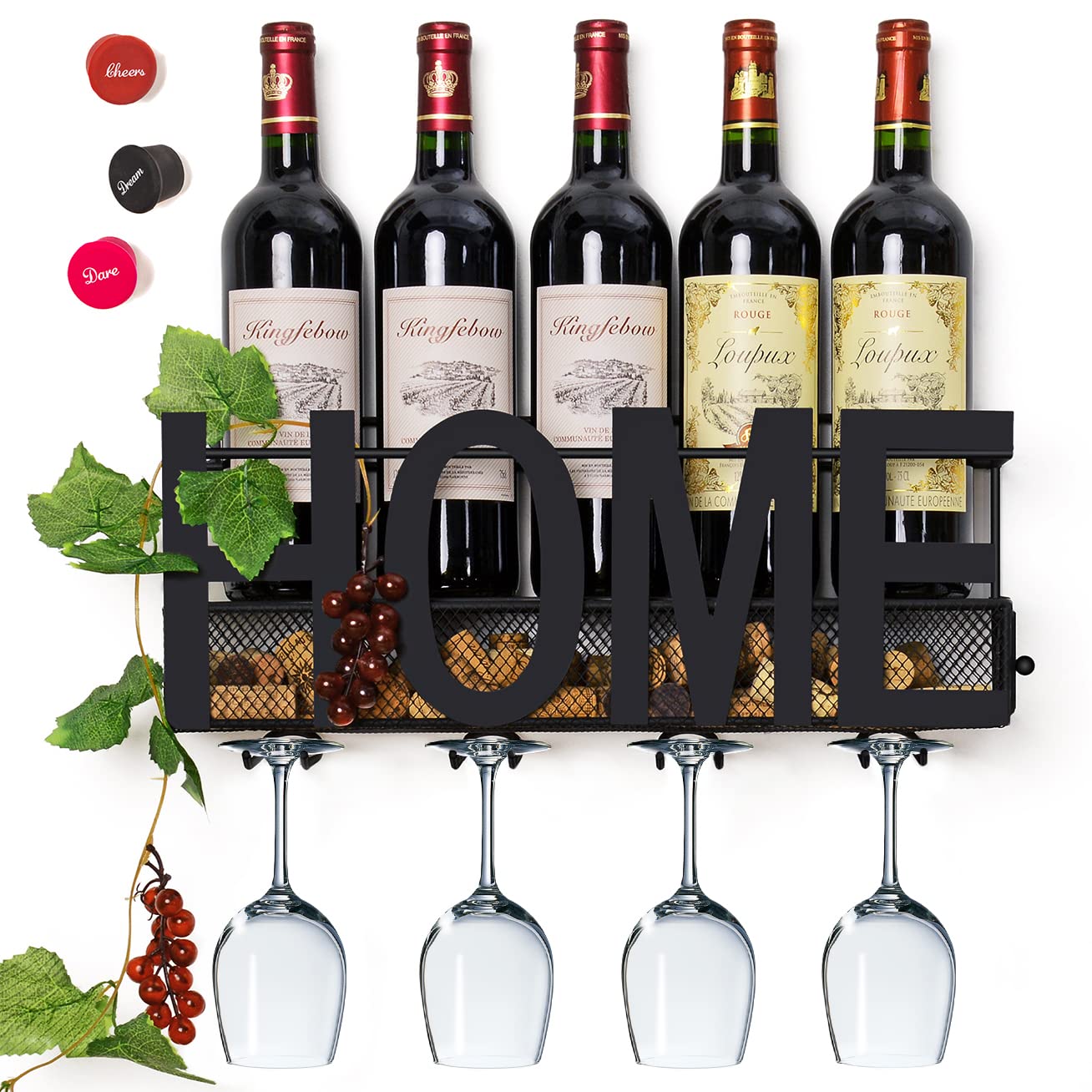 SODUKU Wall Mounted Metal Wine Rack Wine Rack Wall Mount Wine
