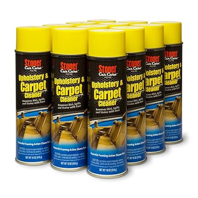 Stoner Car Care 91144-12PK Upholstery & Carpet Cleaner — Powerful Foaming Action Lifts Tough Stains from Seats, Floor Mats, Upholstery, Fabric, and More — 18 oz (Pack of 12)