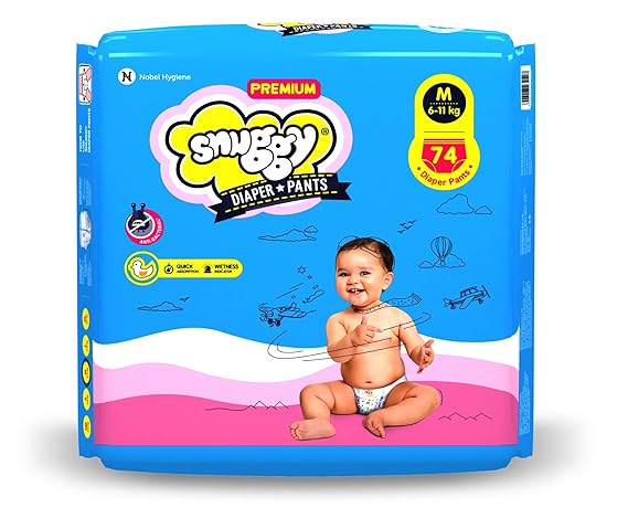 SNUGGY Baby Premium Diaper Pants Medium (Pack of 74)