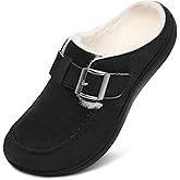 JOINFREE Womens Fuzzy Slippers Cozy Wide Mules Adjustable Diabetic Slippers Warm Memory Foam House Clogs Slipper Indoor Outdoor Potato Shoes for Edema Swollen Feet