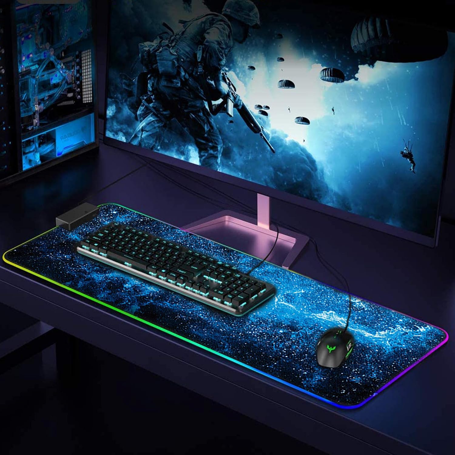 DORRISO Large RGB Gaming Mouse Mat Pads 800x300x4mm Led Mousepad Soft Computer Keyboard Mice Mat for MacBook PC, Laptop - Image 3
