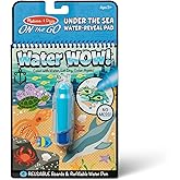 Melissa & Doug On The Go Water Wow! Mess Free Coloring Book, Reusable Water-Reveal Activity Pad, Under The Sea, Travel Toys,