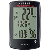 CATEYE Padrone Digital Bluetooth Cycling Computer | IPX8 Waterproof Wireless Bike Speedometer, Bluetooth Heart Rate, Speed &amp; Cadence Compatible, For Road, MTB, Gravel Bikes