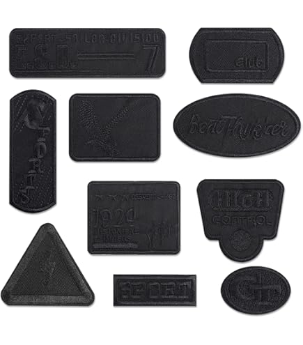 Borduurpatches, zwart, 20 stuks, doe-het-zelf kledingaccessoires, mini- patches voor reparatie en decoratie van broeken, jassen, rugzakken, Zwart, 20cm*15cm*1cm