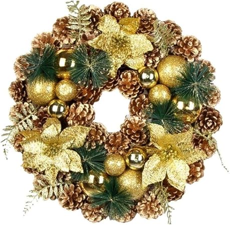 Articoli Natale.Babyzhang Ghirlanda Di Natale Decorazioni Per Appendere Le Porte Di Natale Negozio Di Articoli Per La Casa Bar Hotel Forniture Per Feste Di Natale Decorazione Oro Amazon It Casa E Cucina