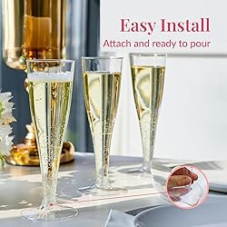 Prestee 100 Pack Clear Plastic Champagne Flutes