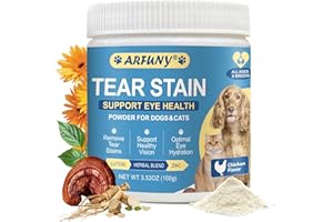SANTKOL Tear Stain Remover for Dogs & Cats - Pet Tear Stain Supplement - Daily Support for Overall Eye Health - with Lutein, Zinc, Lactoferrin, Vitamins - Chicken Flavor Powder, for All Breeds
