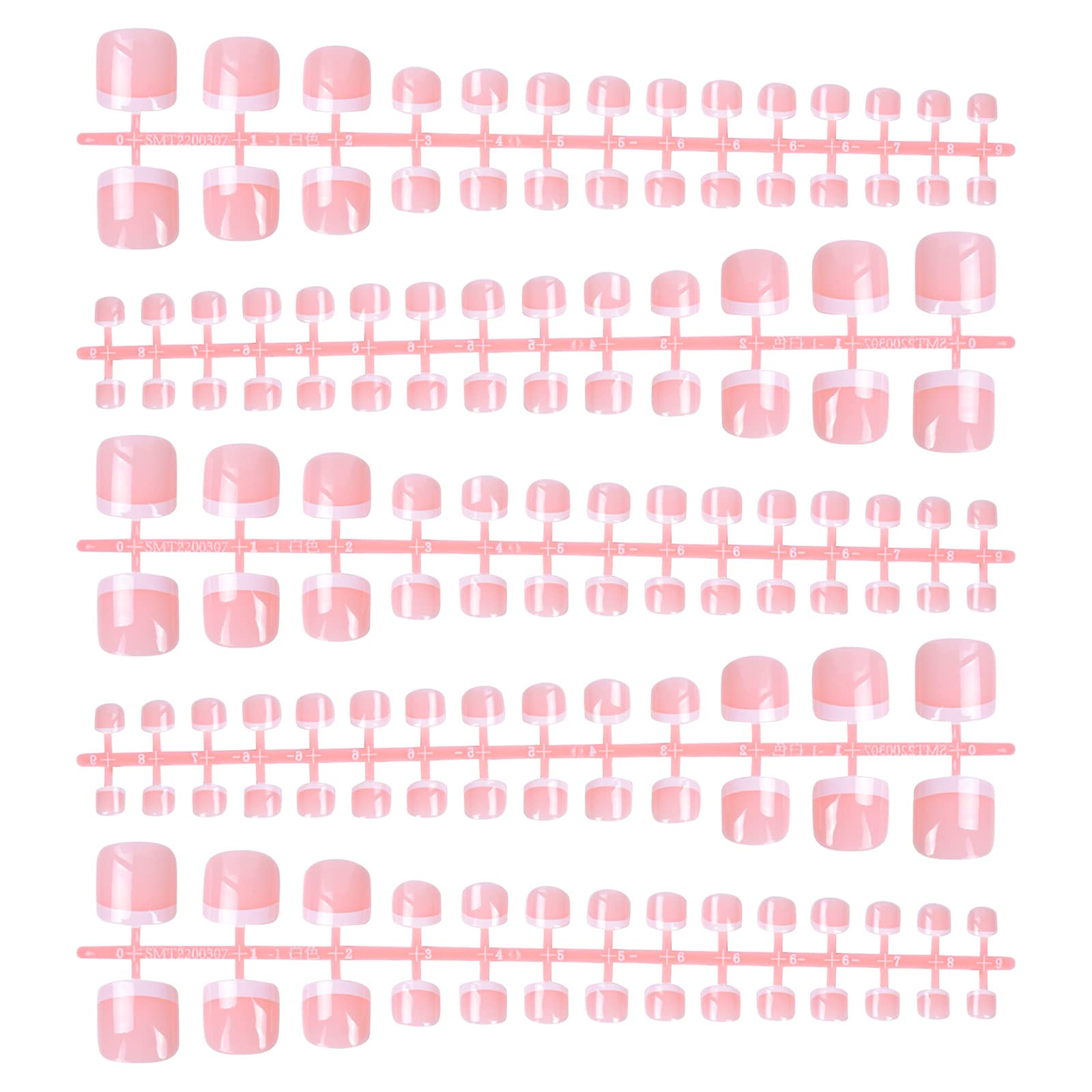 140pcs False Toenails, French Fake Toe Nails Tips, Artificial Toenail Full Cover DIY Manicure Art Tips for Women Girls Salon Home Use, 14 Sizes (B)