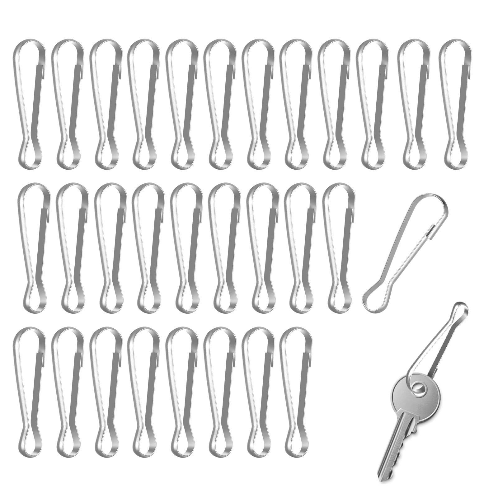 Cobee Flag Pole Clip, 30pcs Stainless Spring Clips Hooks for Grommeted Flag, Flag Pole Snaps Hook, Stainless Steel Flagpole Accessories for Grommeted Flag, Key Chain, Socks, Clothesline(40mm)