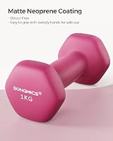 SONGMICS Dumbbells Set 2x1 kg Neoprene Hex Coated Pink SYL902P01 view 3