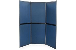 DISPLAYS2GO Trade Show Presentation Board, 6 Panels, 72.5"W x 73"H, Double Sided, Comes with or Without Lights