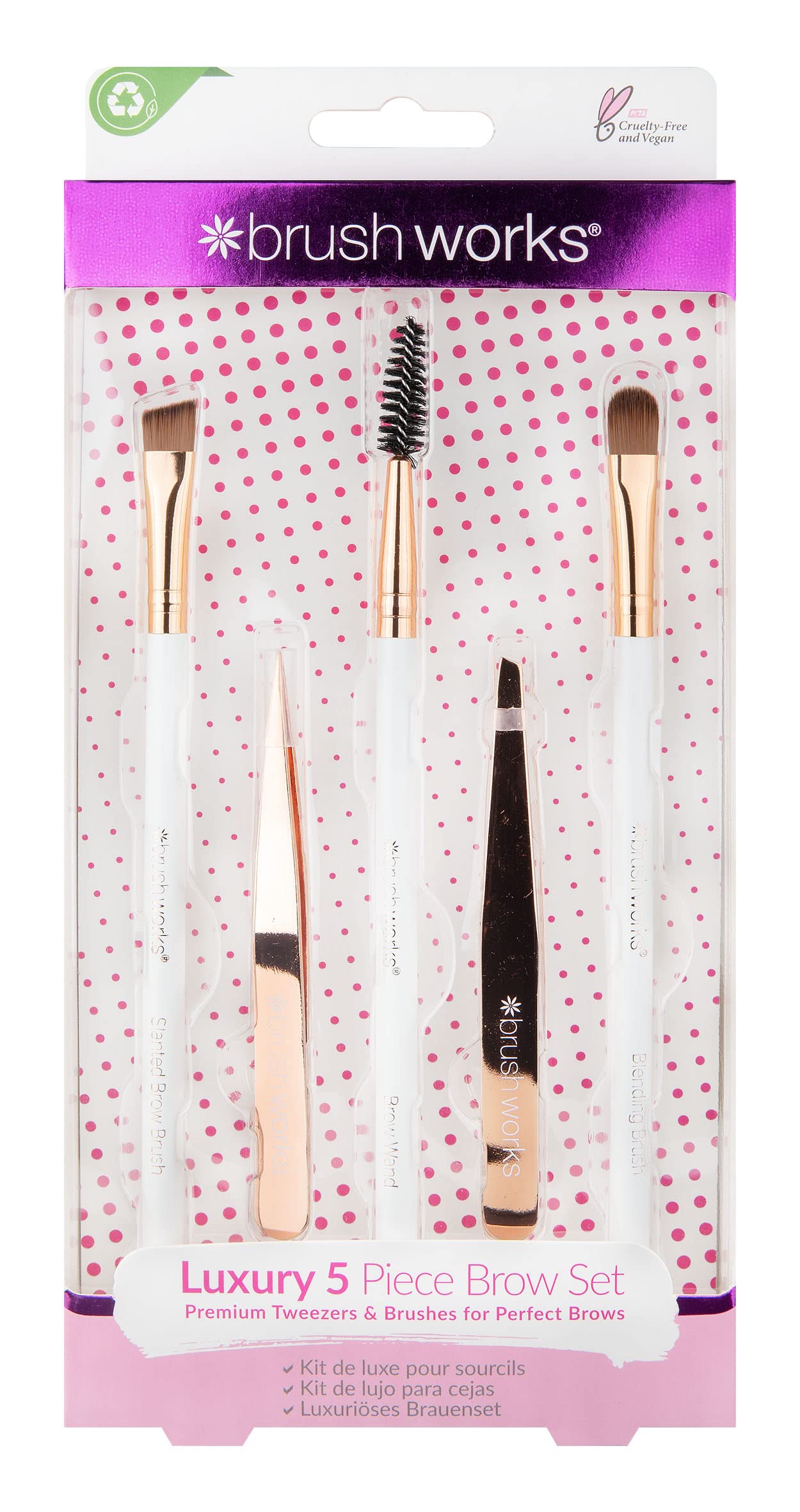 Brushworks HD Luxury Brow Set - Rose Gold