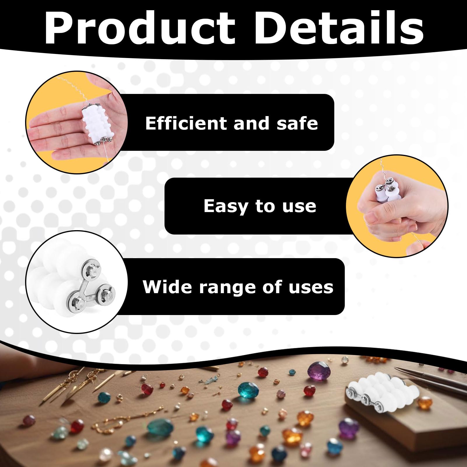 Wire Straightener,Wire Wrapping Tools,Straightening Tool,Stainless Steel for Jewelry Making,Artistic for Jewelry Making 3 Rollers, White