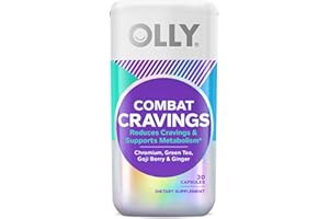 OLLY Combat Cravings, Metabolism & Energy Support Supplement,1000 mcg Chromium, Green Tea, Goji Berry, Ginger - 30 Count