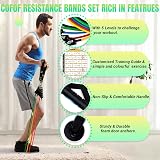 COFOF Resistance Bands Set with Handles, 150 lbs Max, Door Anchor, Ankle Straps view 2