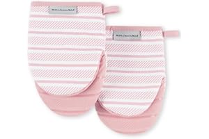 KITCHENAID Albany Mini Oven Mitt 2-Pack Set, Dried Rose, 5.5"x8"