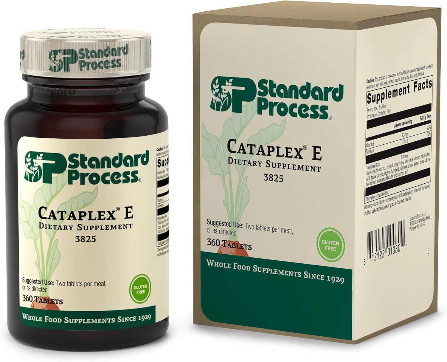 Standard Process Cataplex E - Whole Food RNA Supplement and Antioxidant with D-Alpha Tocopherol Vitamin E, Beet Root, Ascorbic Acid, Inositol, Selenium, and Honey - 360 Tablets: Health & Personal Care