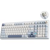 YUNZII B98 PRO 96% Wireless Mechanical Keyboard(Blue, Candy Switch) | QMK/VIA, with Numpad, Dual-Style Knob Design, Creamy Pre-Lubed Switches, Hot Swap, Gasket Mount, RGB for Gaming/Win/Mac
