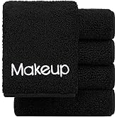 GLIMGLINT Makeup Remover Wash Cloths 5 Pack - Soft Microfiber Fingertip Facial Cleansing Cloths for Hand and Make Up, 13 x 13 in, Black