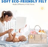 Maliton Nappy Caddy Newborn Essentials, Sturdy Portable Diaper Organizer Brown view 6