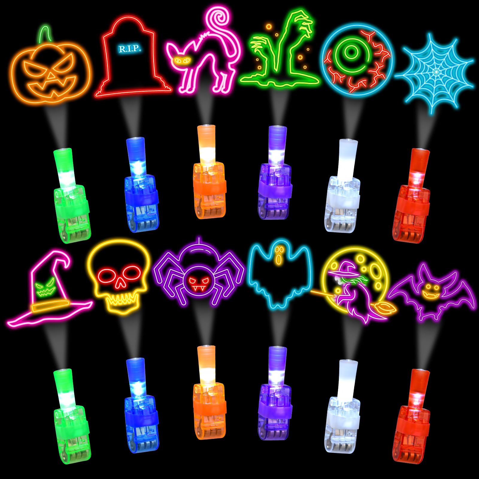 Photo 1 of YBSOP Halloween Party Favors for Kids, 36pcs Finger Lights for Halloween Goodie Bag Fillers Basket Treats Toys for Girls Boys Kids Classroom Rewards