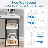 GreenForest 100cm Computer Desk with Monitor Stand and Reversible Shelves view 6