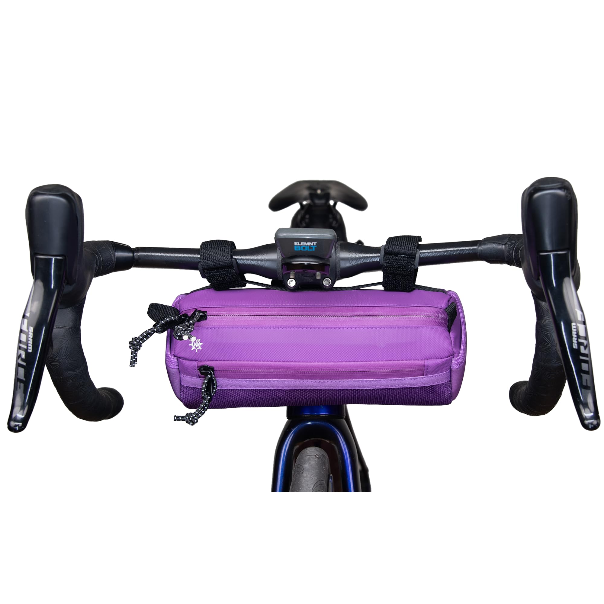 Lumiere & Co. Bike Handlebar Bag - Durable, Multiple-Size Options and Multi-Color Options -Dual Elastic Straps, Clips & Hook & Loop Attachments (Small, Purple)