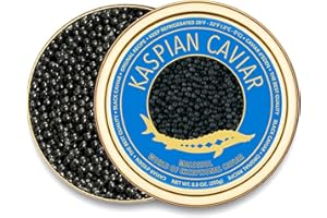 𝐁𝐄𝐒𝐓𝐒𝐄𝐋𝐋𝐄𝐑 KASPIAN Collection - Premium Osetra Sturgeon Black Caviar - 1.8 oz / 50 g in Metal Jar - Classical Malossol Taste from Sturgeon Black Roe by Caviar d'Eden