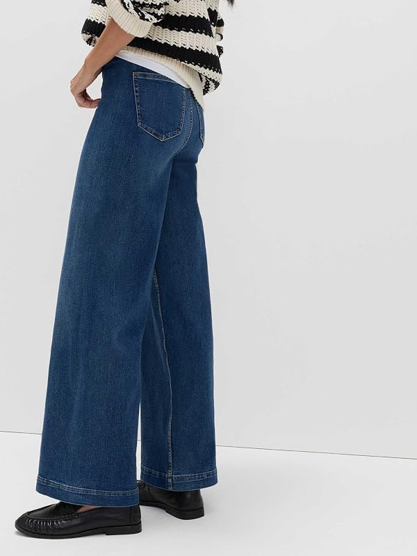 Jean Coupe Large Taille Haute Longueur Cheville Indigo Moyen UK 6 (EU 34) — photo 2 sur 7
