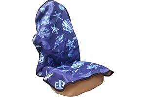 LoyaGour Car Seat Cover Protector Front Seats Only,Waterproof Bucket Towel Seat Covers for Trucks SUV Jeep,Automotive Vehicles Seat Cover Protectors(Conch Shells Starfish)