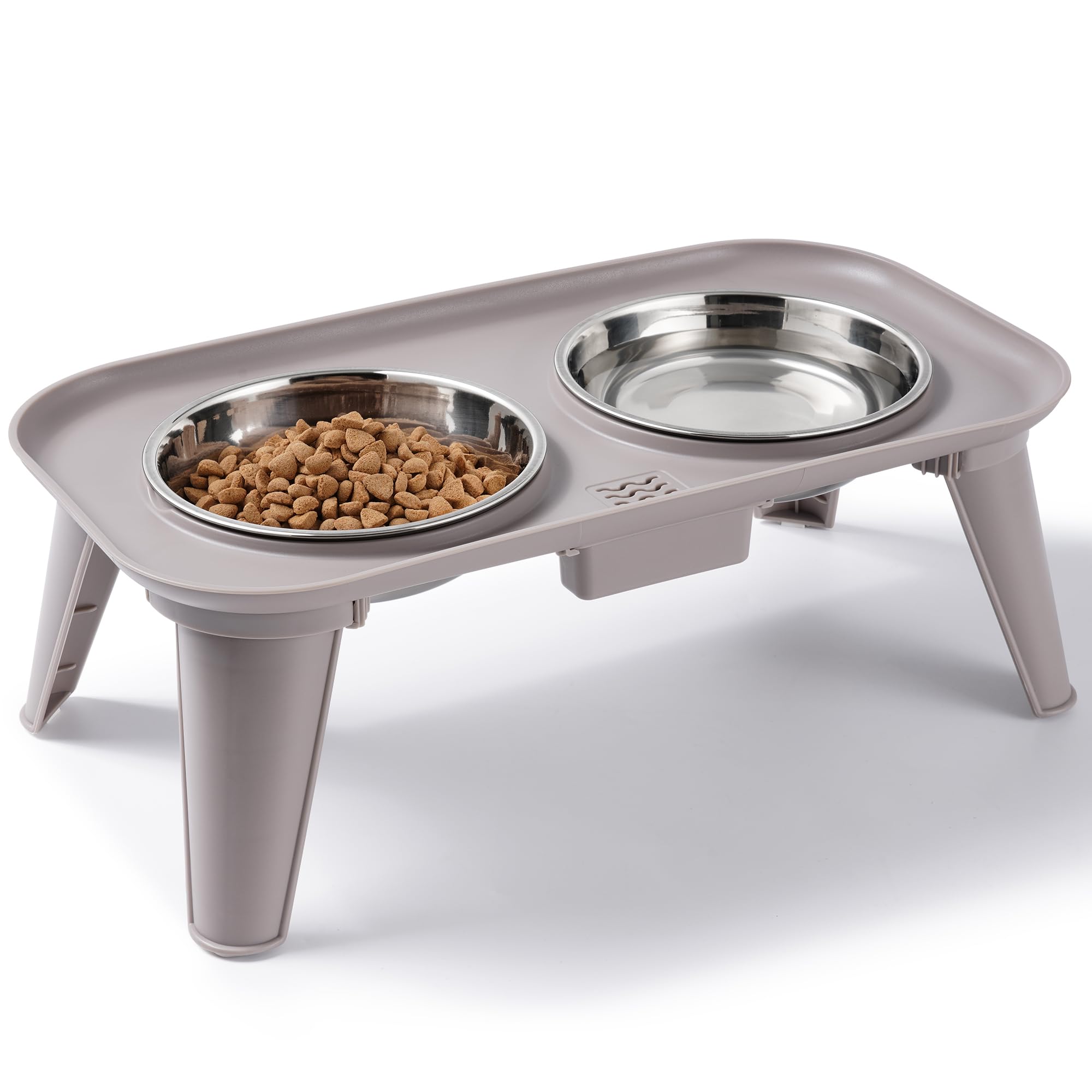 Photo 1 of Wellbro Elevated Cat Bowls, Stainless Steel Cat Food Bowls, Whisker Stress-Free, Raised Food and Water Dish for Cats