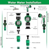 Restmo Water Flow Meter 360° Rotatable LCD Gallon/Liter Measurement view 5