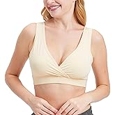 netdraw Women's Bamboo Viscose Nursing Sleep Bra, Ultra Soft Crossover Wire-Free Lounge Maternity Bralette