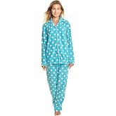 Angelina Women's Pajama Set Cozy Fleece with Notch Collar and Pockets